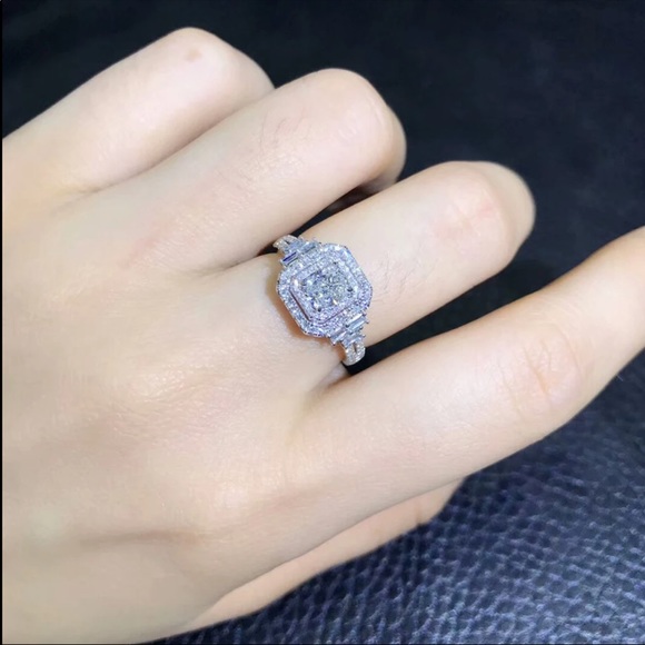 New 925 Silver Rectangular Cut Diamond Ring 💍 - Picture 2 of 6